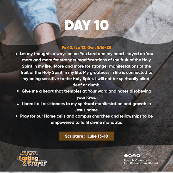 2023 Fasting & Prayers – Day 10