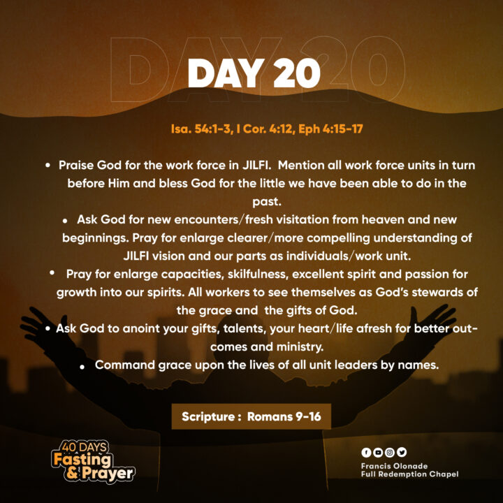 2023 Fasting & Prayers – Day 20