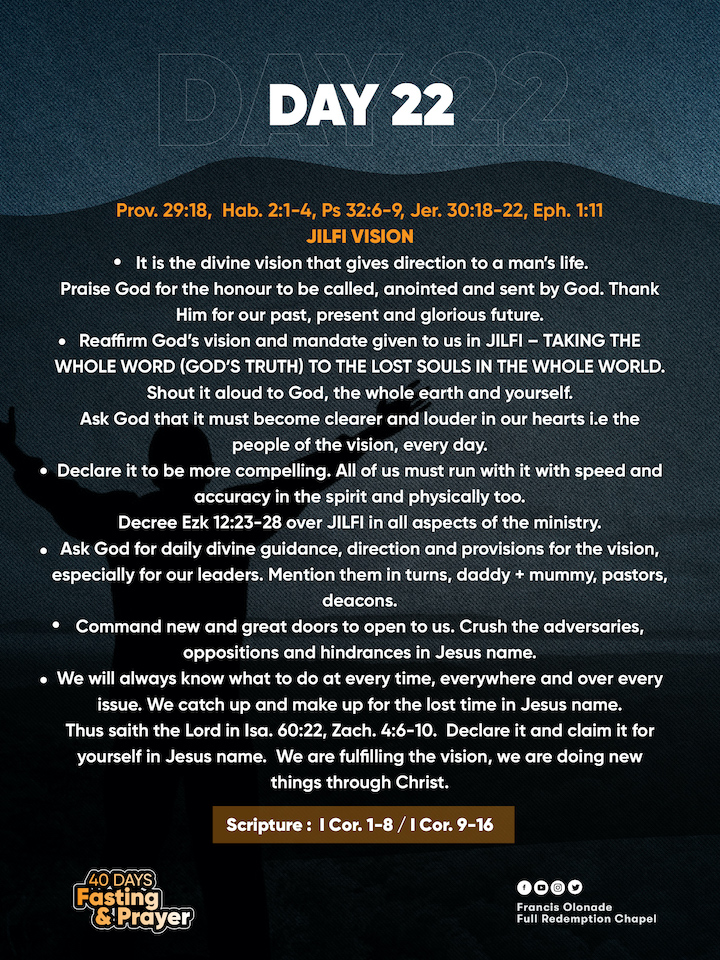 2023 Fasting & Prayers – Day 22