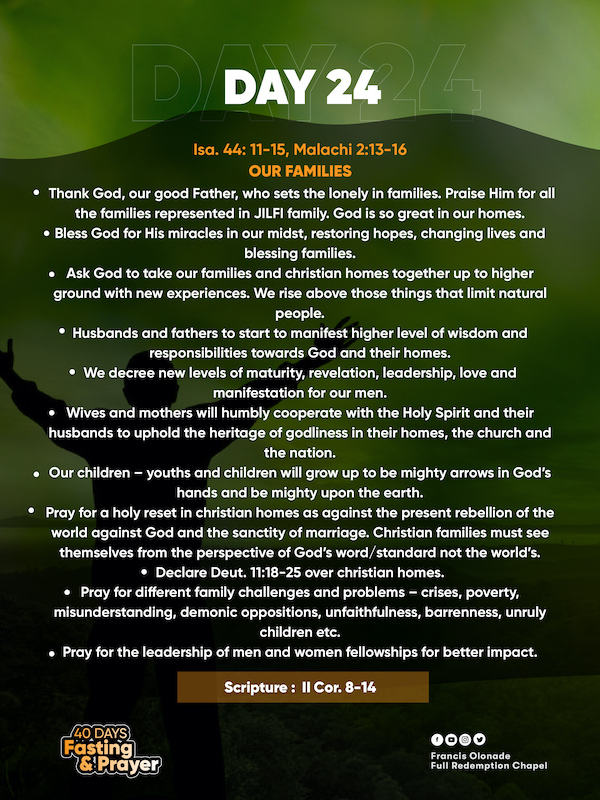 2023 Fasting & Prayers – Day 24 – JILFI