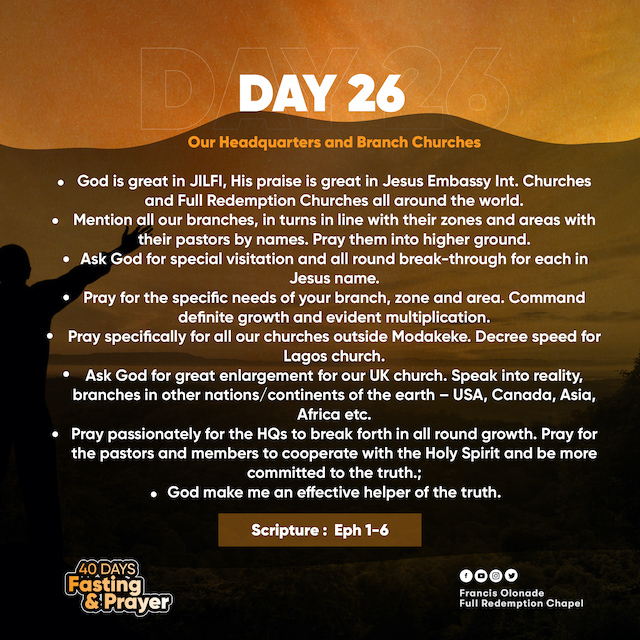 2023 Fasting & Prayers – Day 26