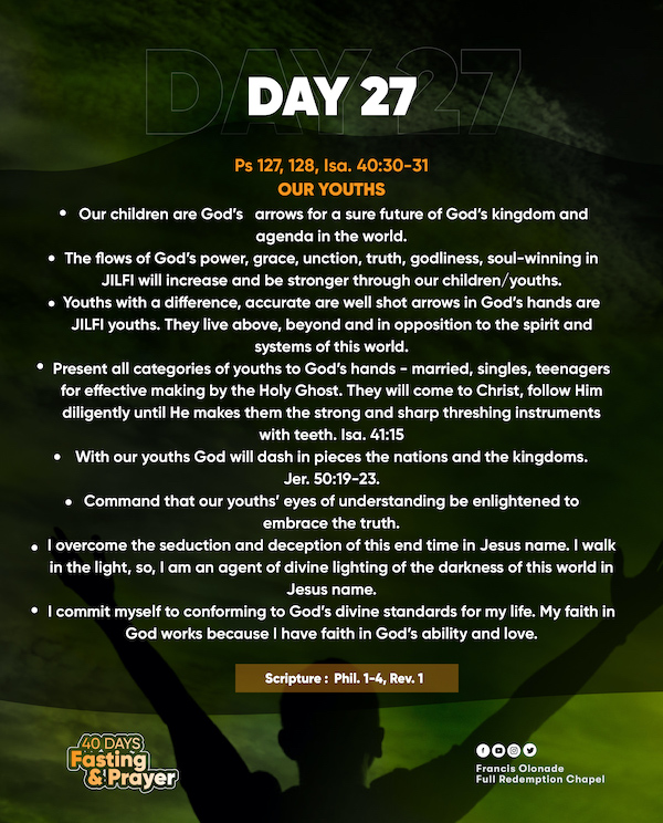 2023 Fasting & Prayers – Day 27