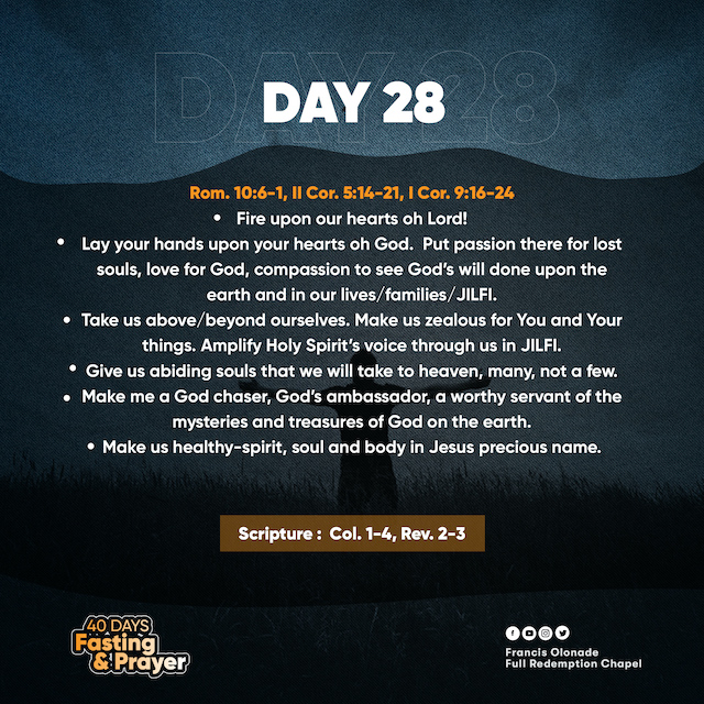 2023 Fasting & Prayers – Day 28 – JILFI