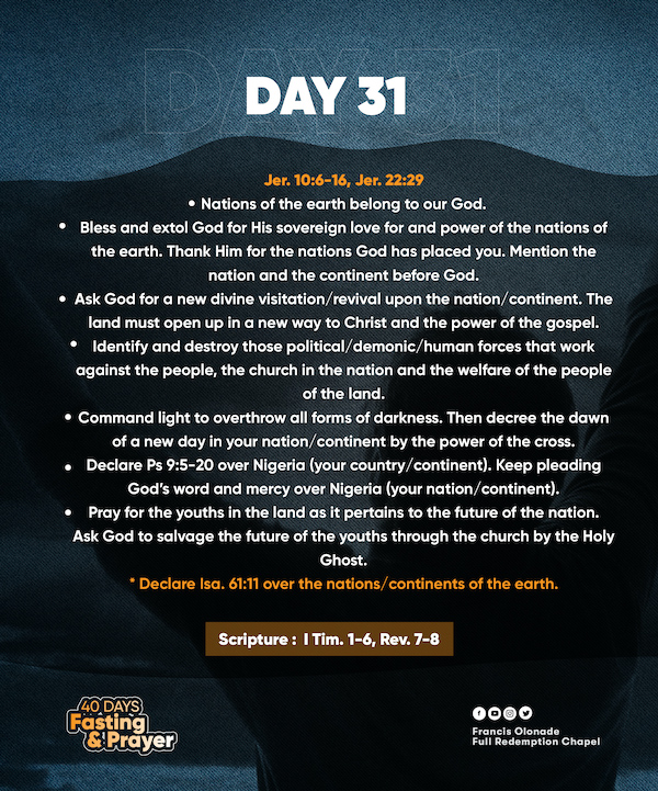 2023 Fasting & Prayers – Day 31 – JILFI