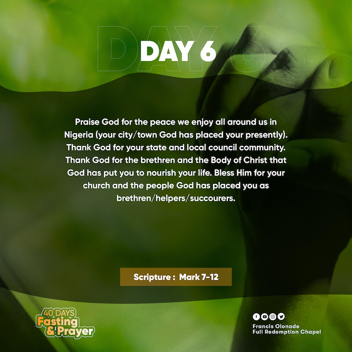 2023 Fasting & Prayers – Day 6 – JILFI